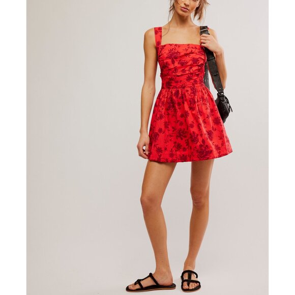 FREE PEOPLE Meet Me In Maui Printed Mini Dress / Heat Wave Combo - Picture 5 of 10